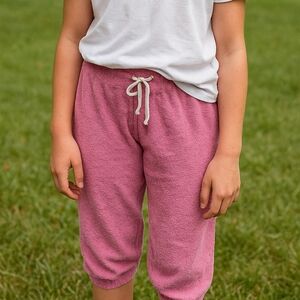 The Lady & the Sailor Vintage Cropped Joggers Size 3 Pink Boucle